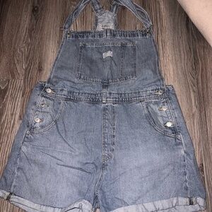 Levi's Light Blue Denim Jean Short Overalls